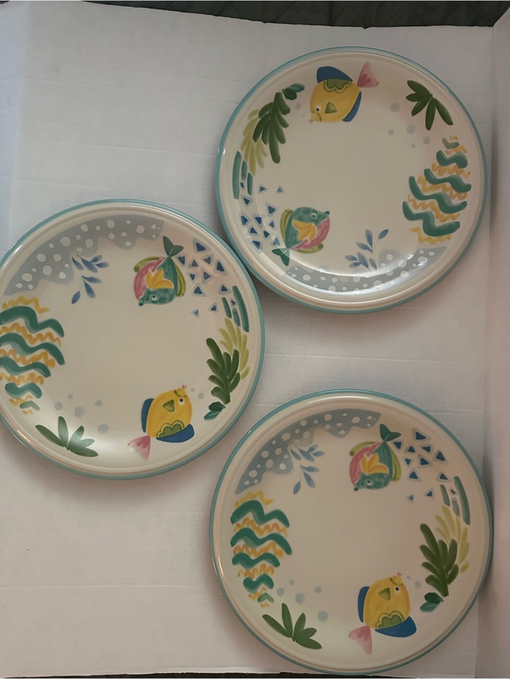 Studio Nova Barrier Reef Y2318 Set of 3 Dinner Plates Tropical Fish 10.5"